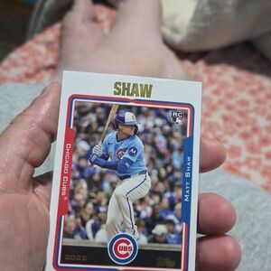 Topps Matt Shaw Baseball Card with Blue and Red Accents